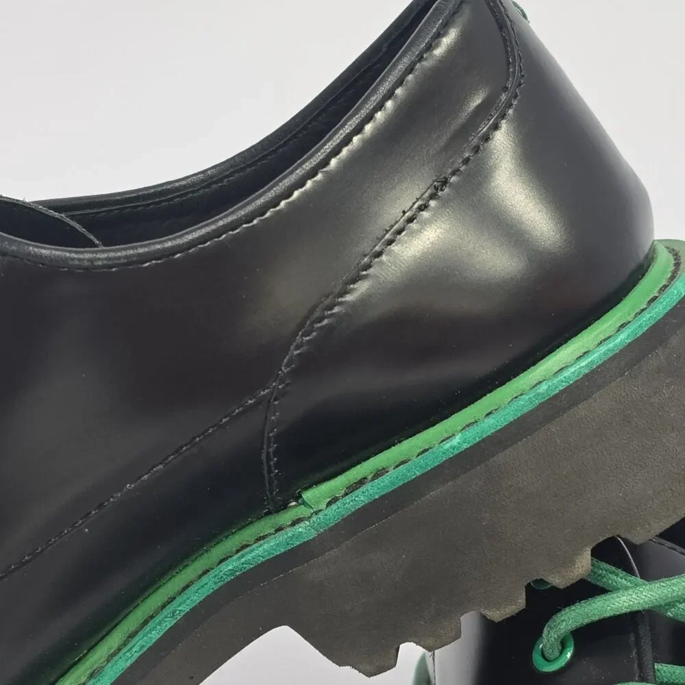 Dirk Bikkembergs Chunky Derby Shoe Goodyear Welt Mens Size 11 EU44 Black/Green